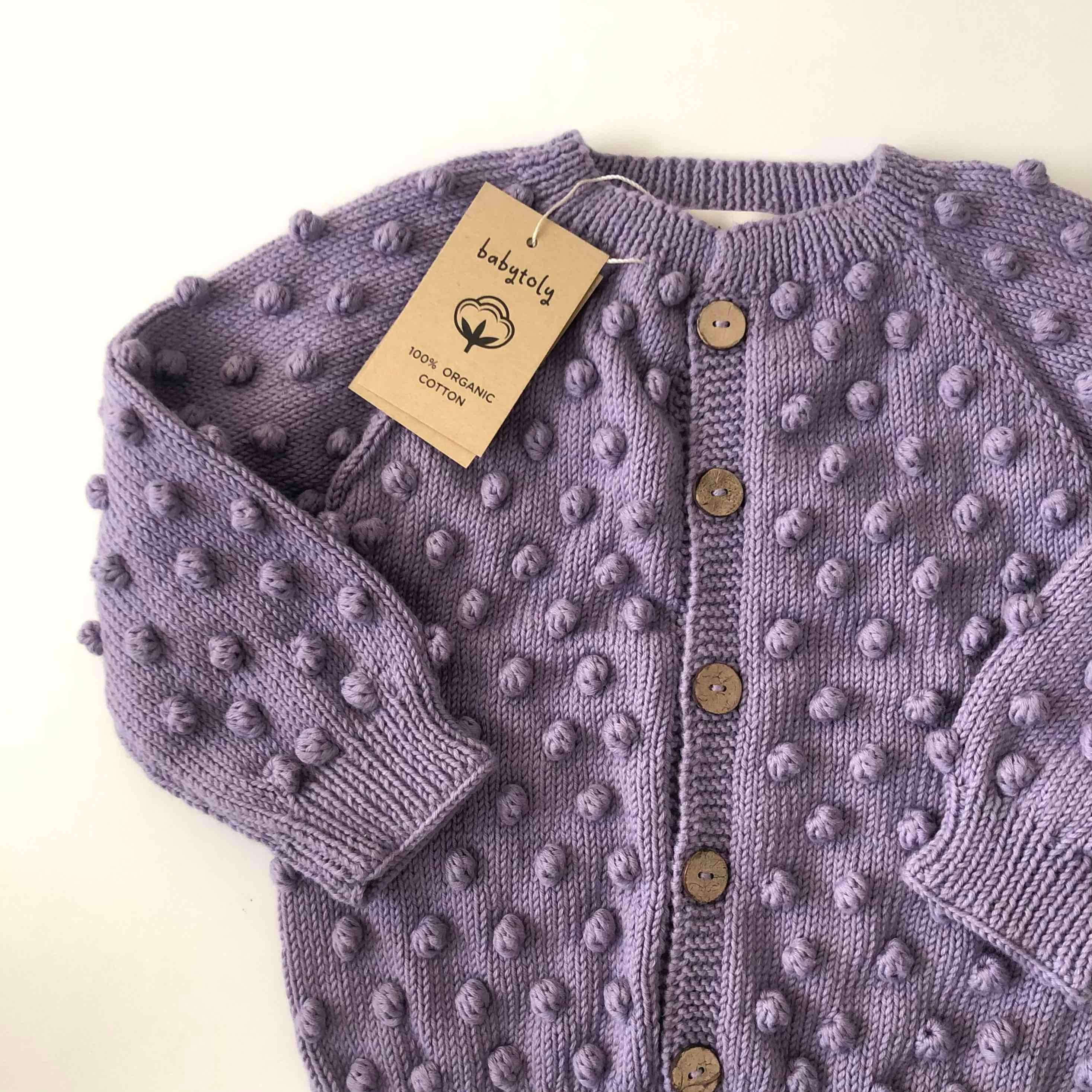 Popcorn Cardigan, Lavender
