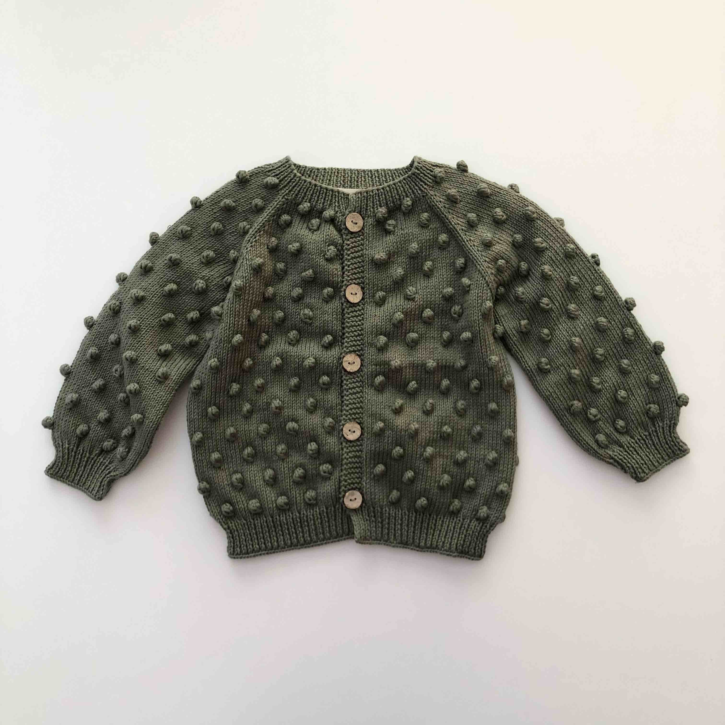 Popcorn Cardigan, Sage