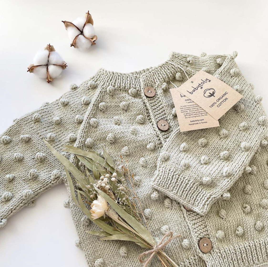 Popcorn Cardigan, Seaweed