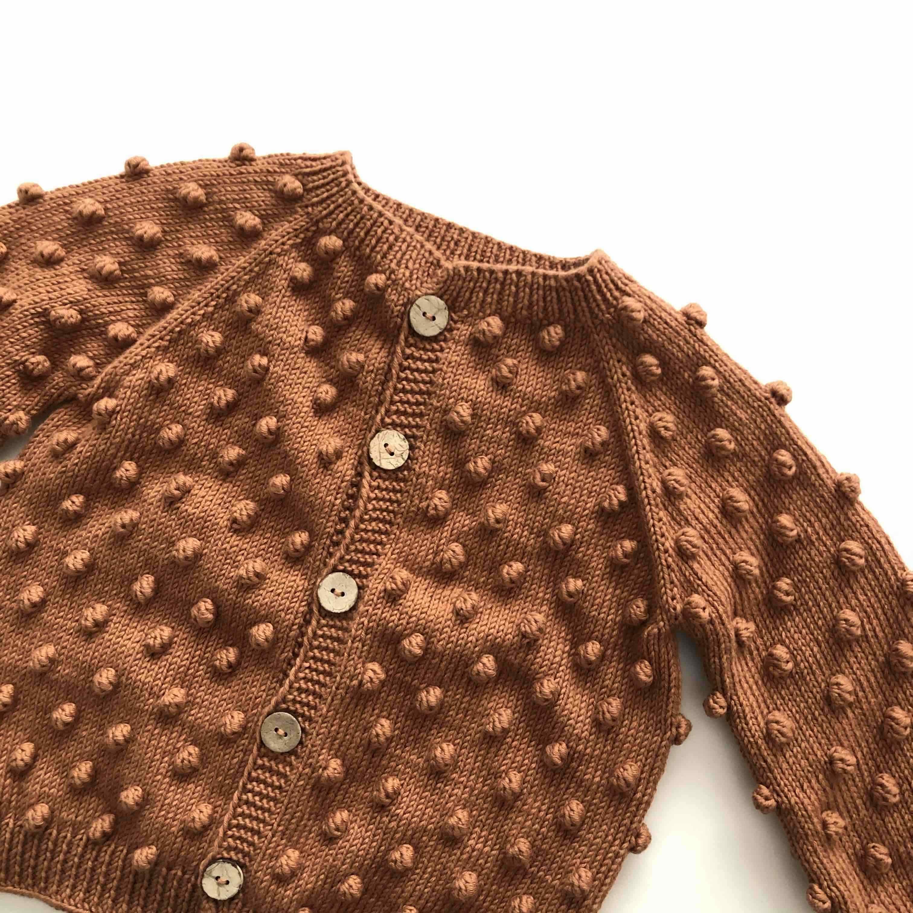 Popcorn Cardigan, Terracotta