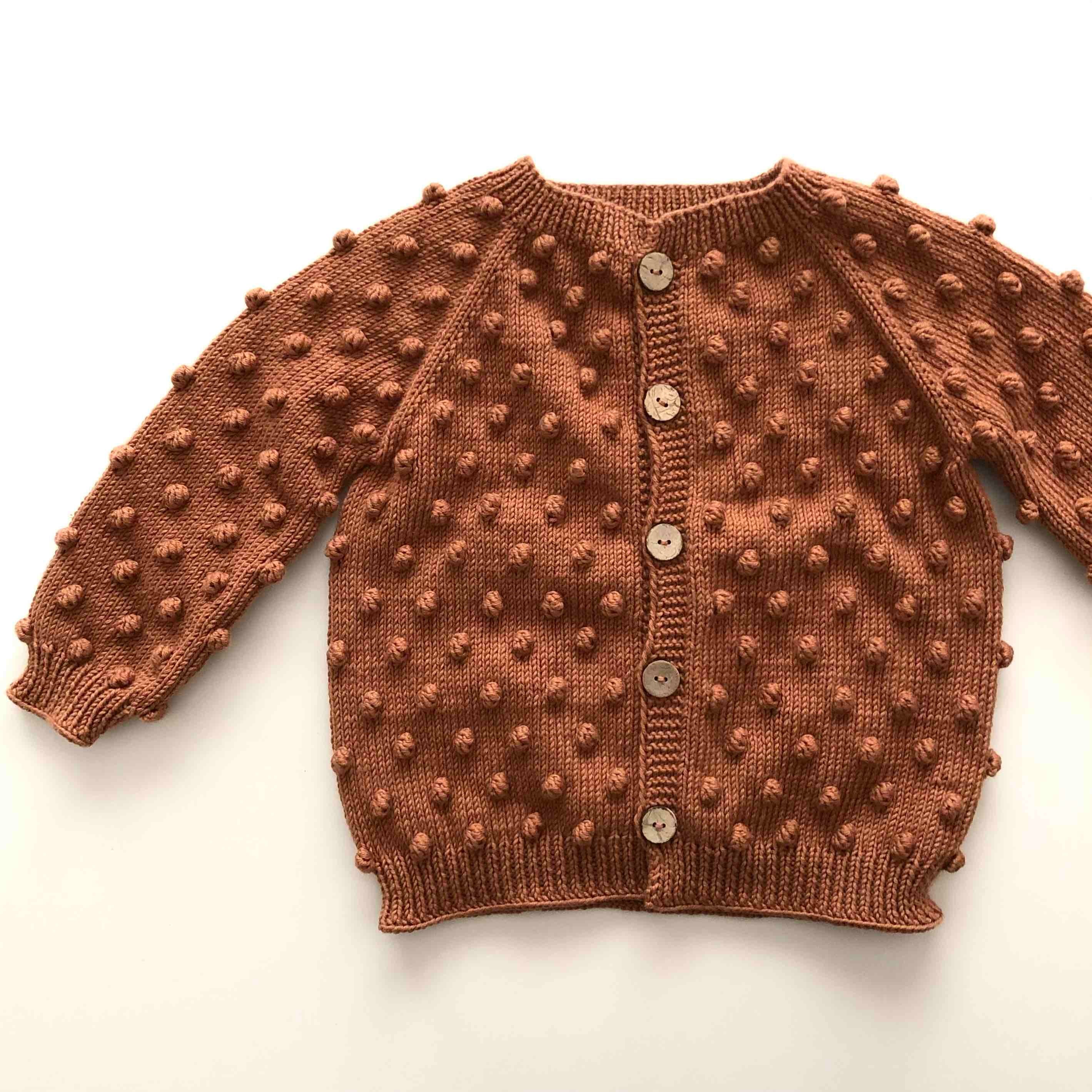 Popcorn Cardigan, Terracotta