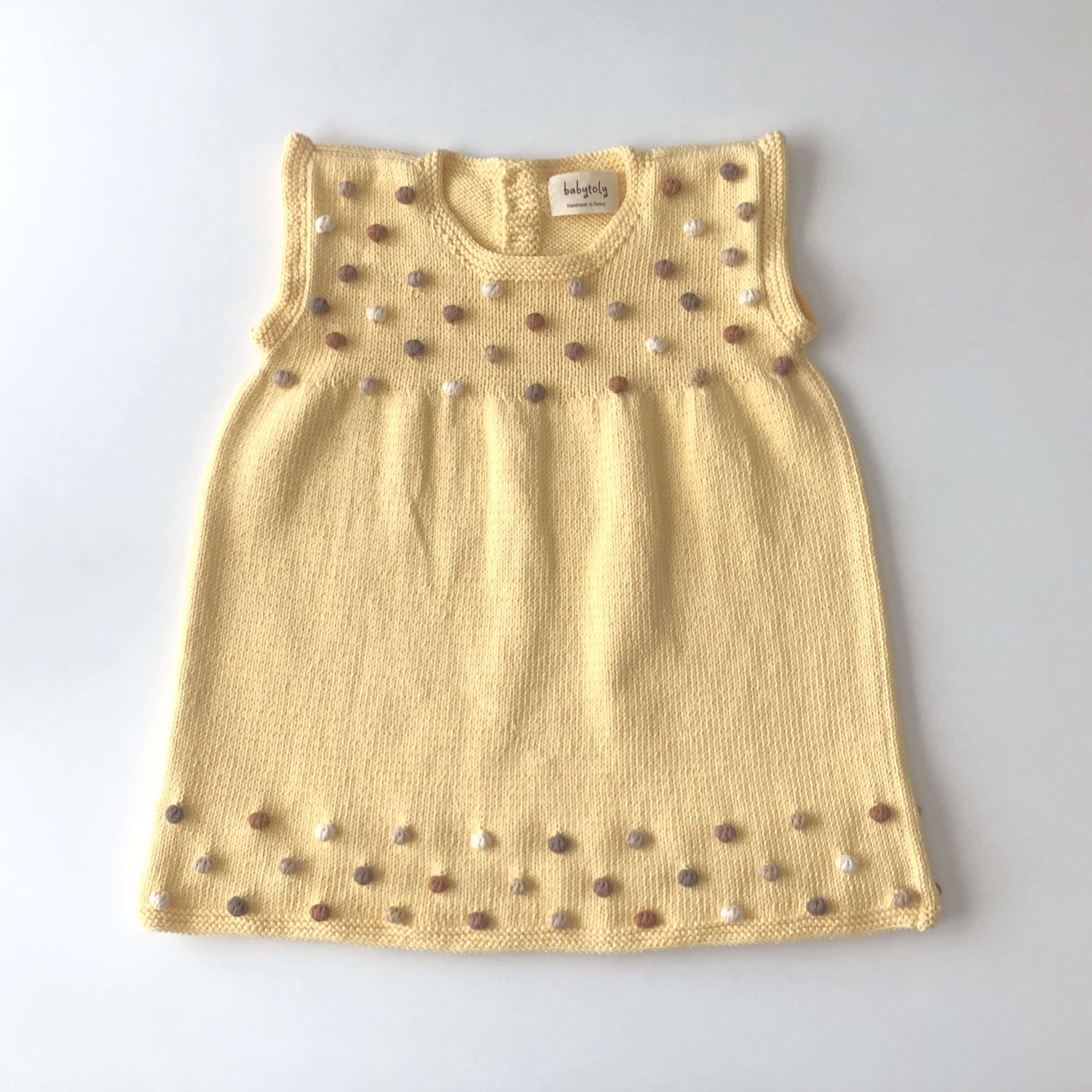 Popcorn Dress, Canary × Rainbow popcorns
