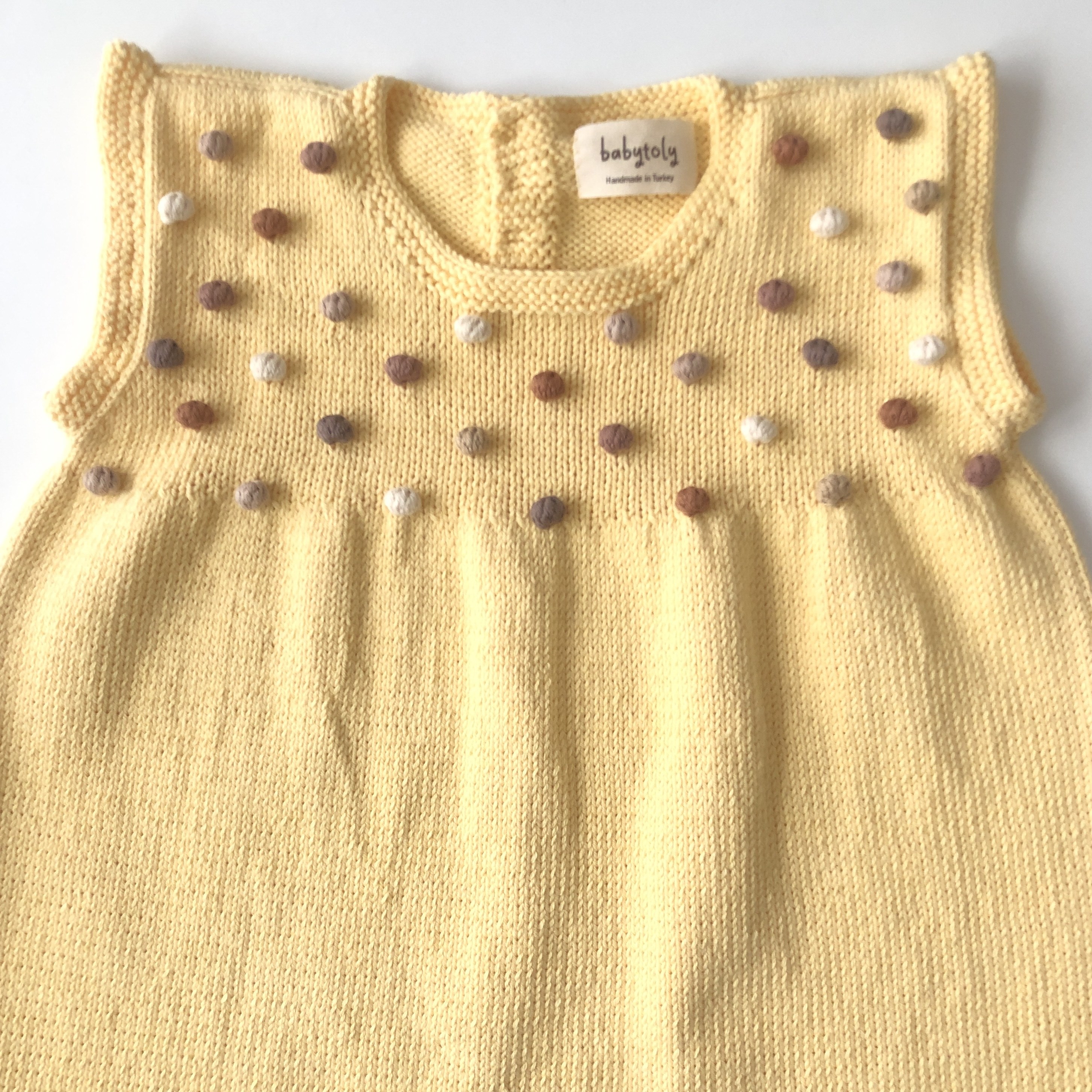 Popcorn Dress, Canary × Rainbow popcorns