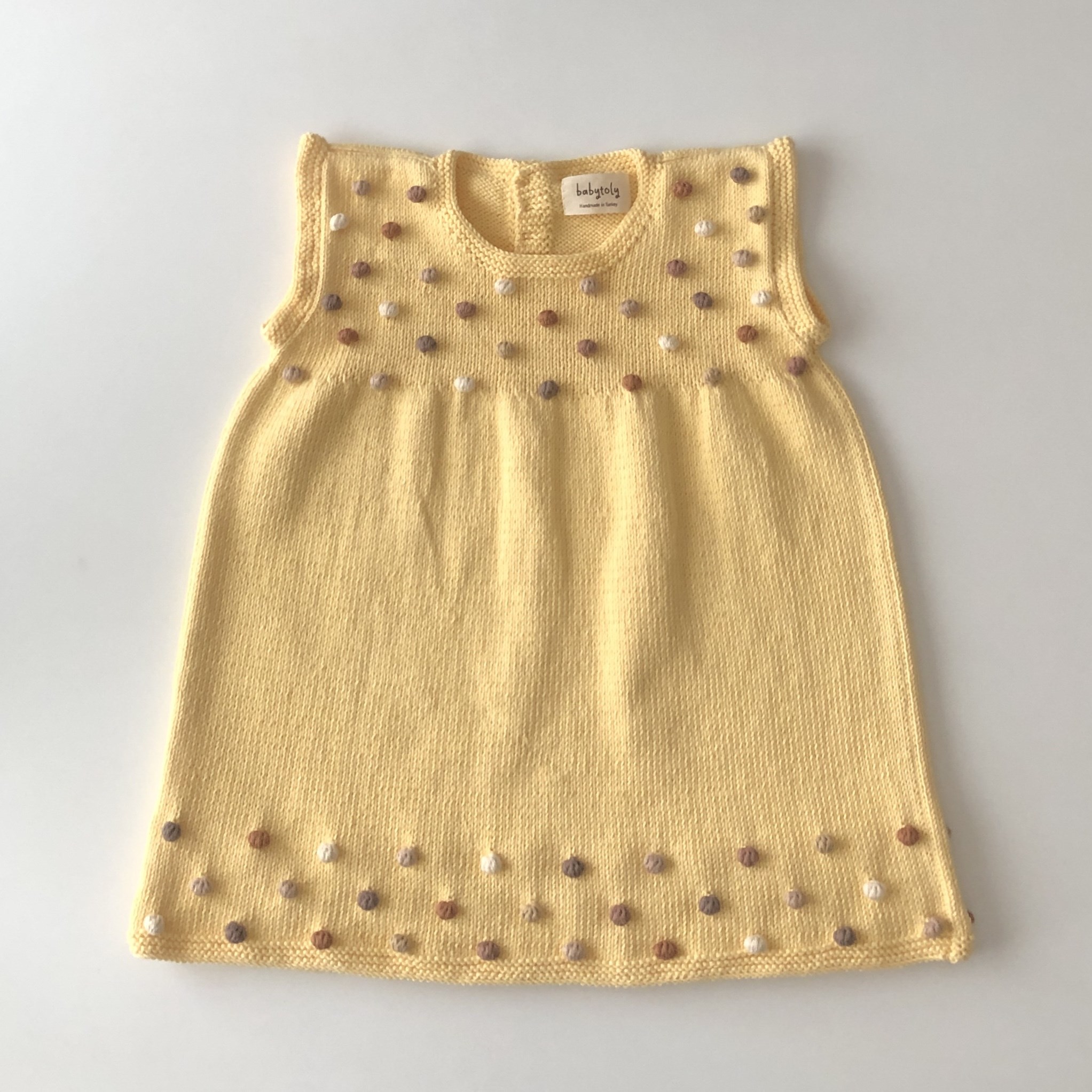 Popcorn Dress, Canary × Rainbow popcorns