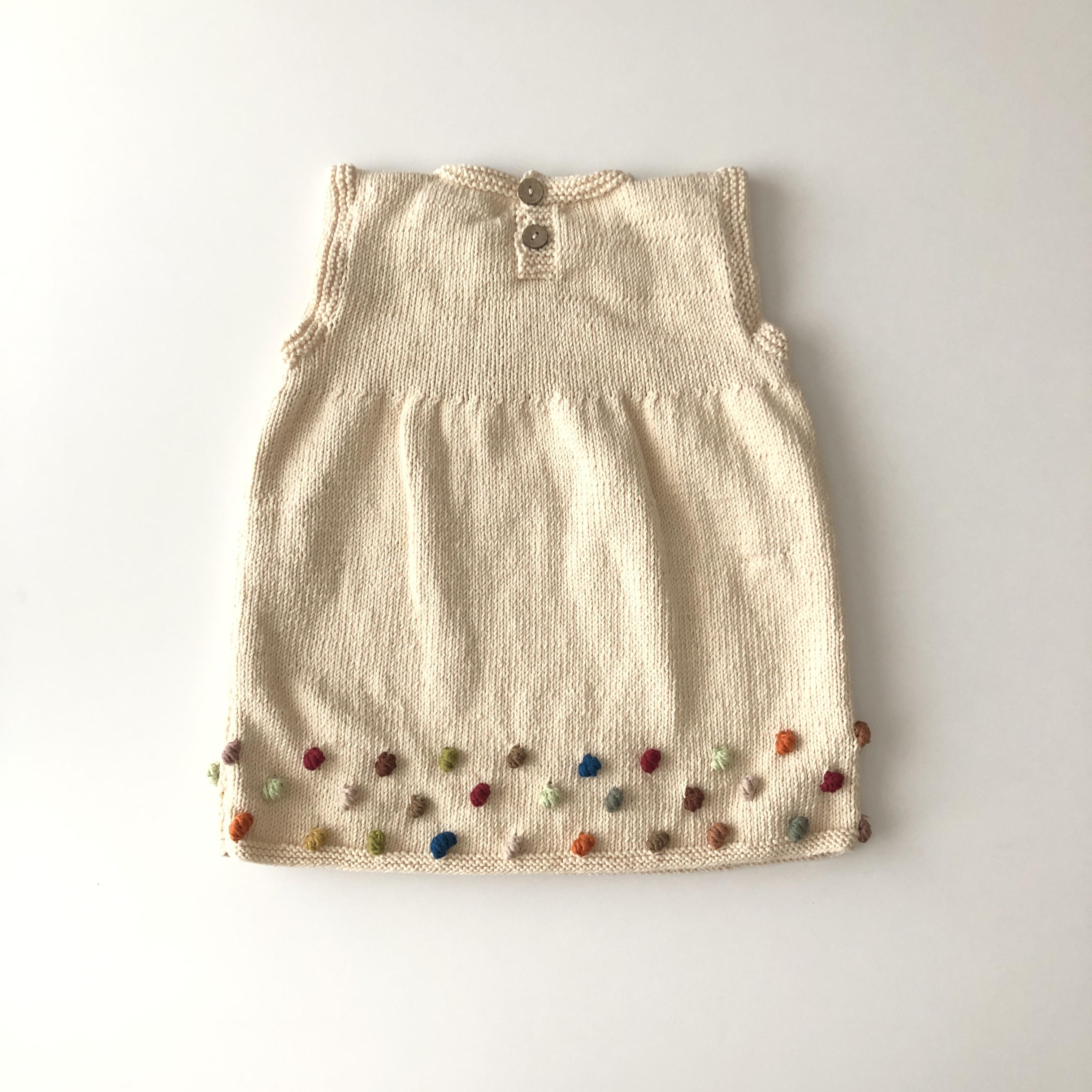Popcorn Dress, Natural+rainbow popcorn