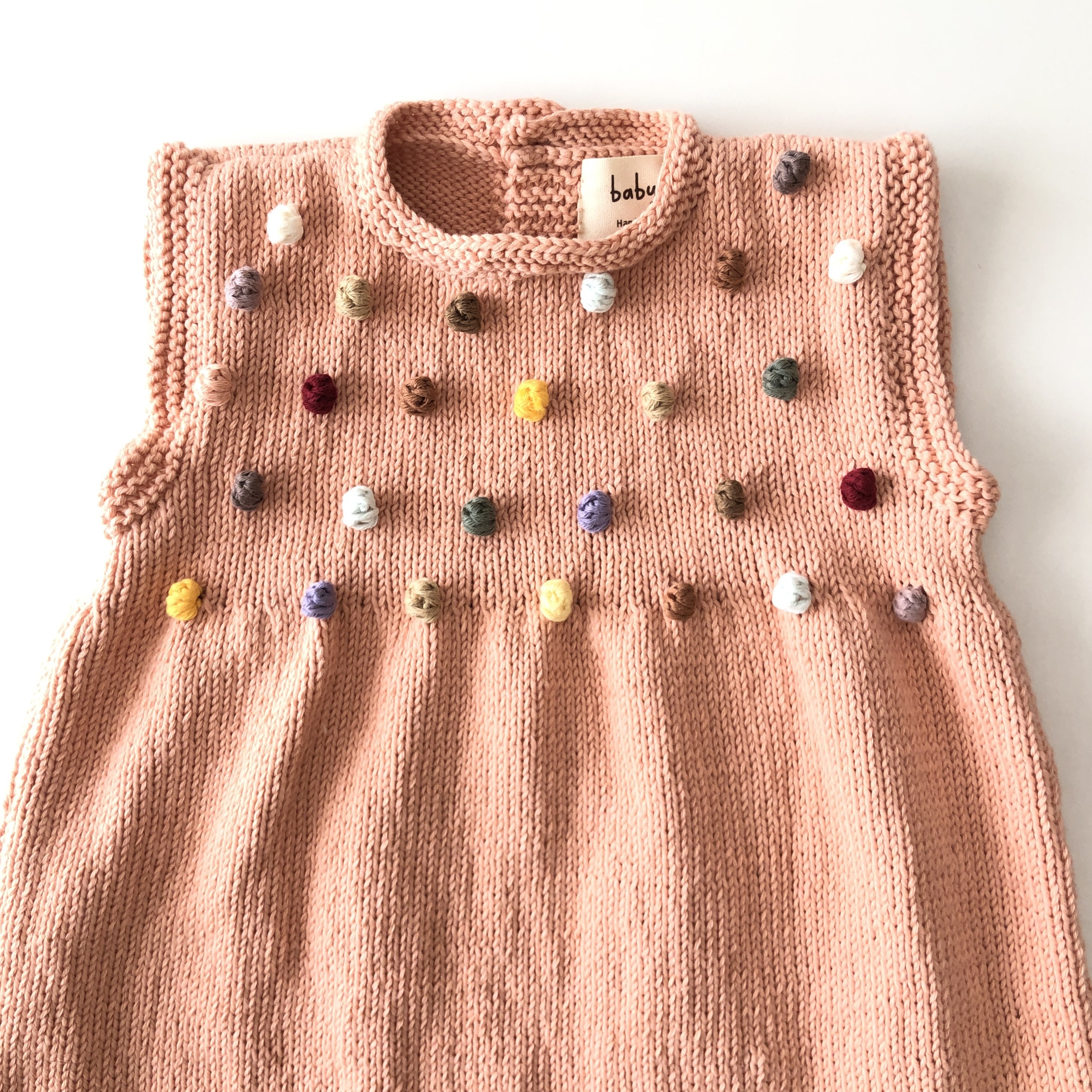 Popcorn Dress, Papaya × Rainbow popcorns