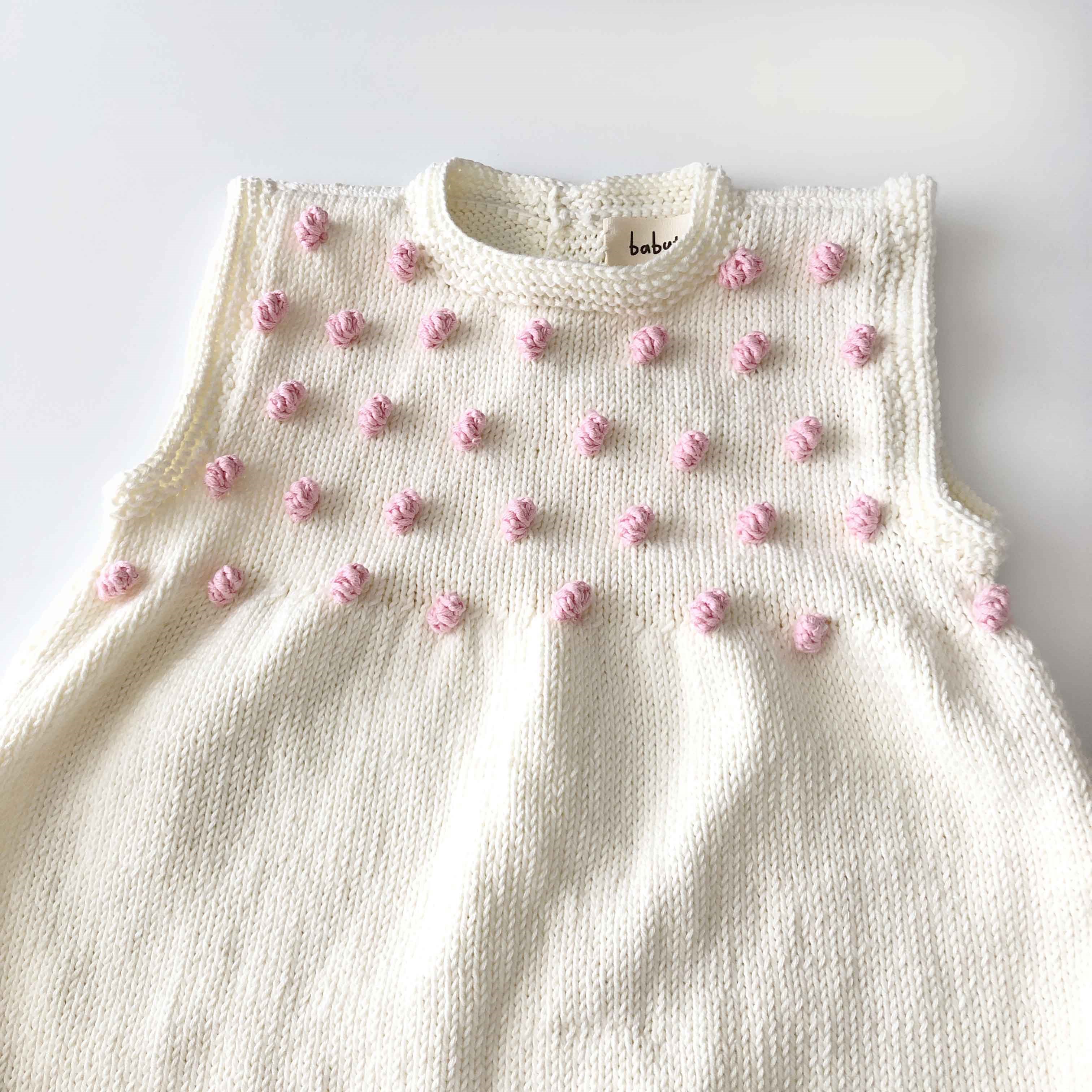 Popcorn Dress, Snow × Candy pink popcorns