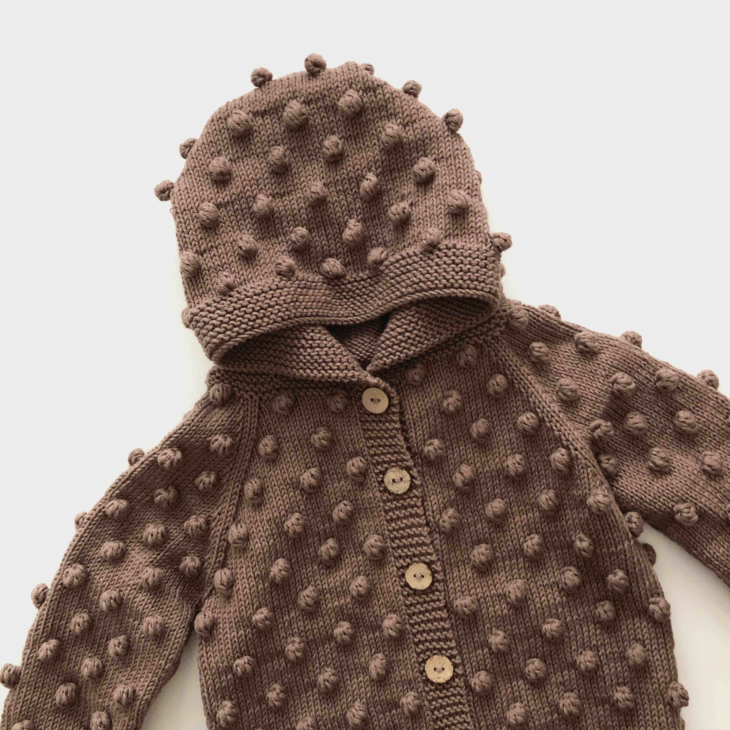 Popcorn Hoodie Cardigan, Mink