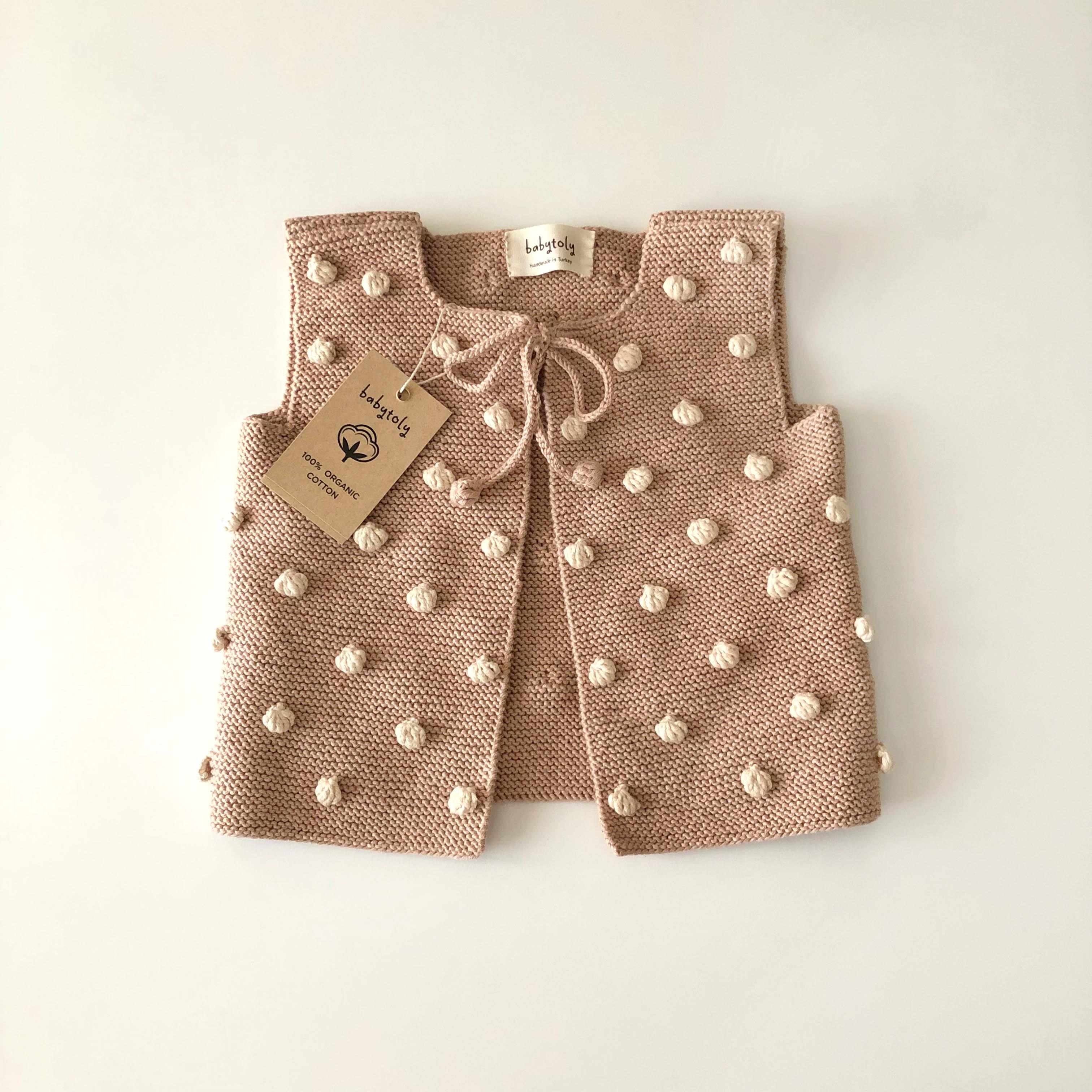 Popcorn Vest, Clay base×Natural popcorns