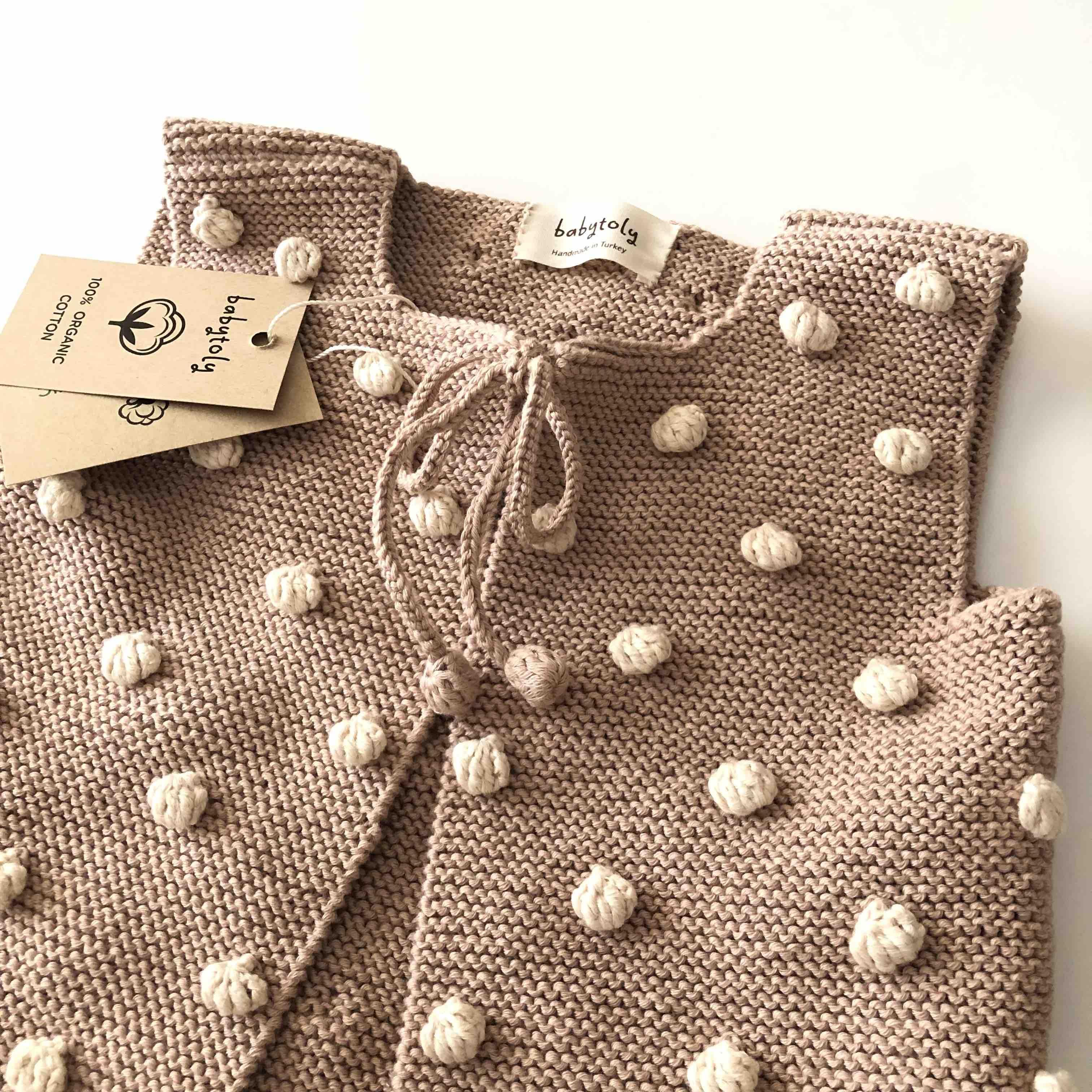 Popcorn Vest, Clay base×Natural popcorns