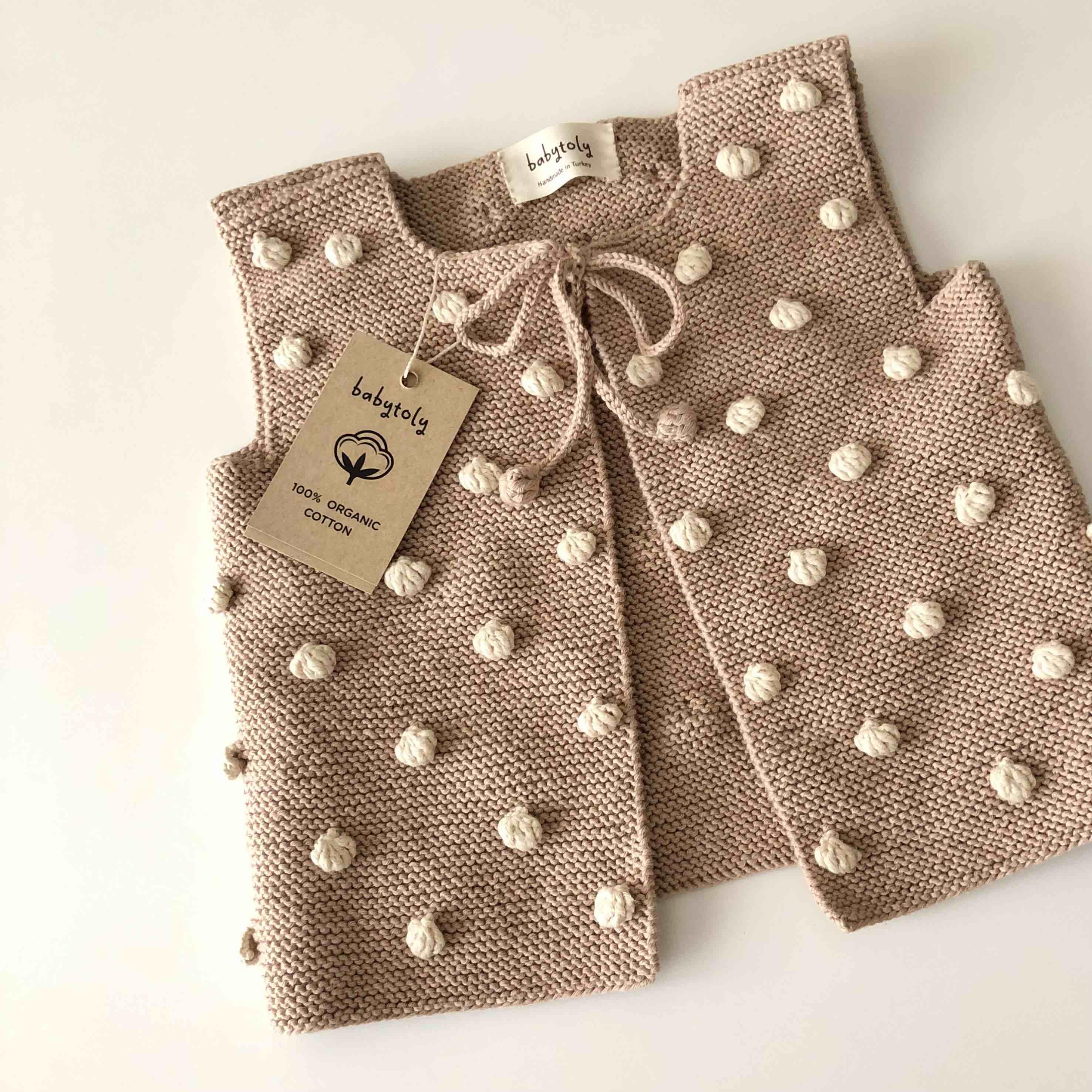 Popcorn Vest, Clay base×Natural popcorns