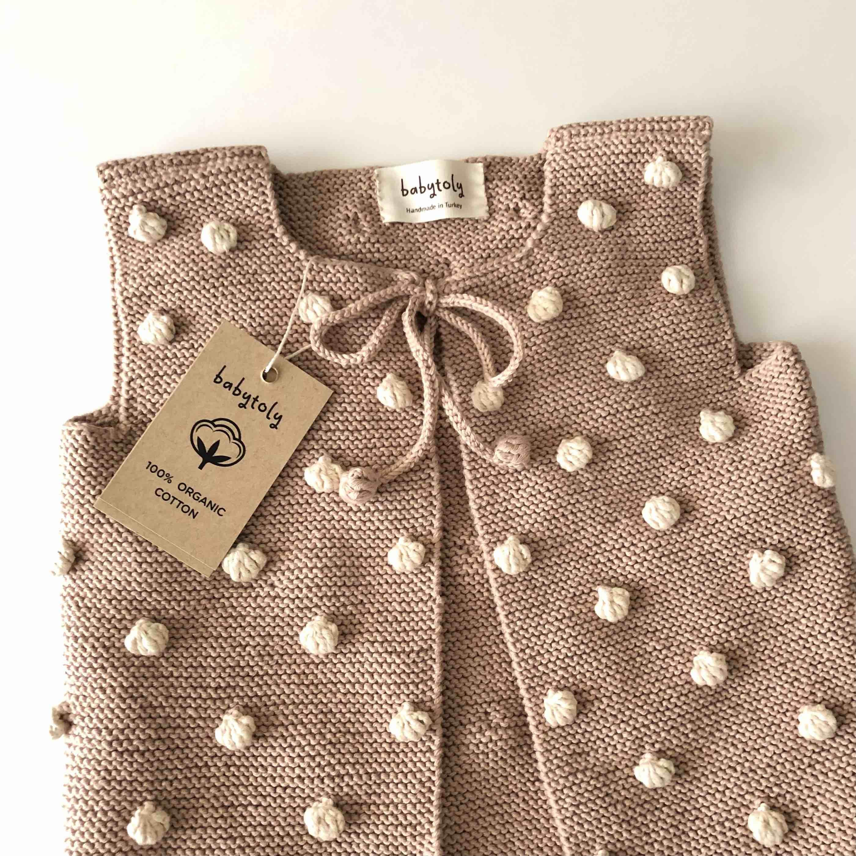 Popcorn Vest, Clay base×Natural popcorns