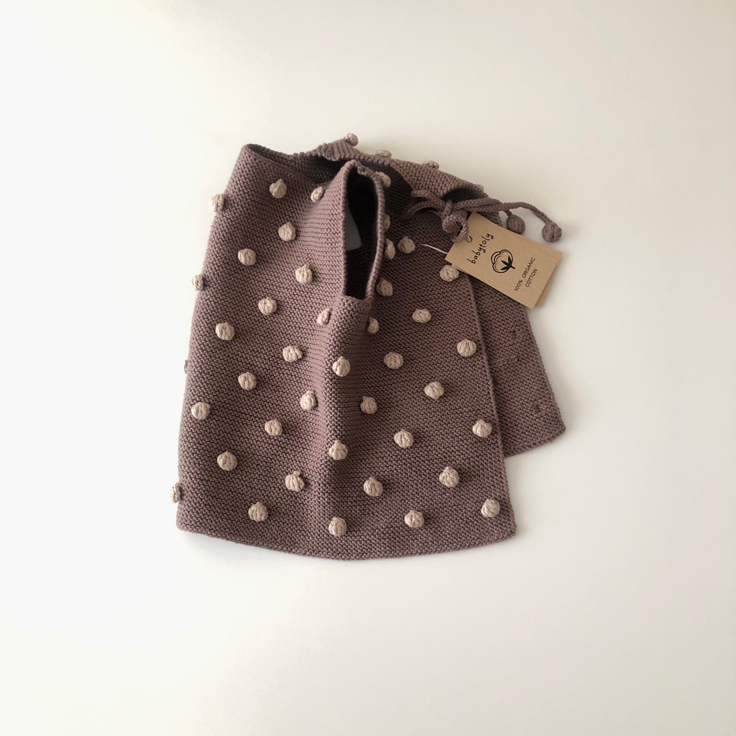 Popcorn Vest, Mink×beige popcorns