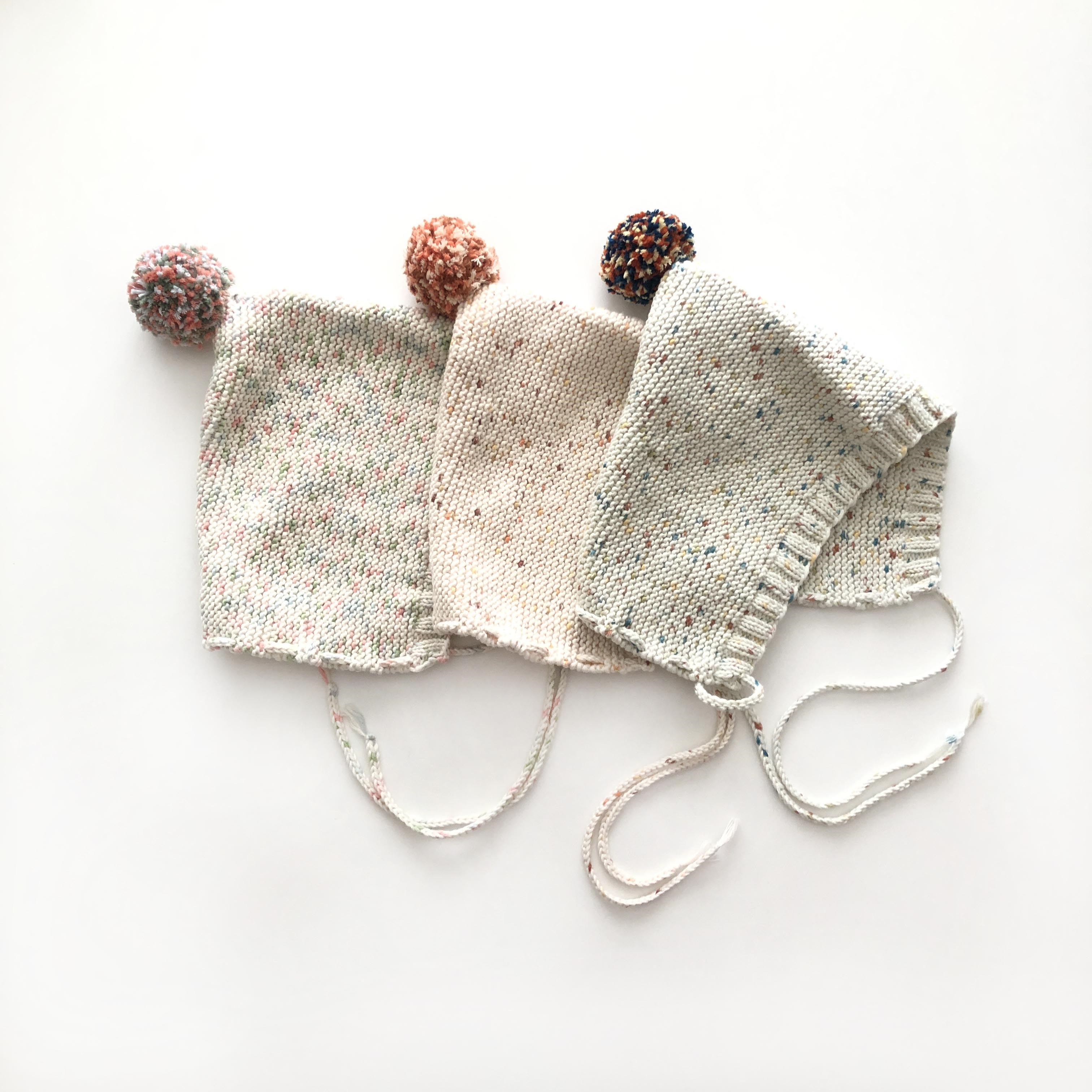 Rainbow Pompom Bonnet,  Exclusive Confetti - Four Seasons