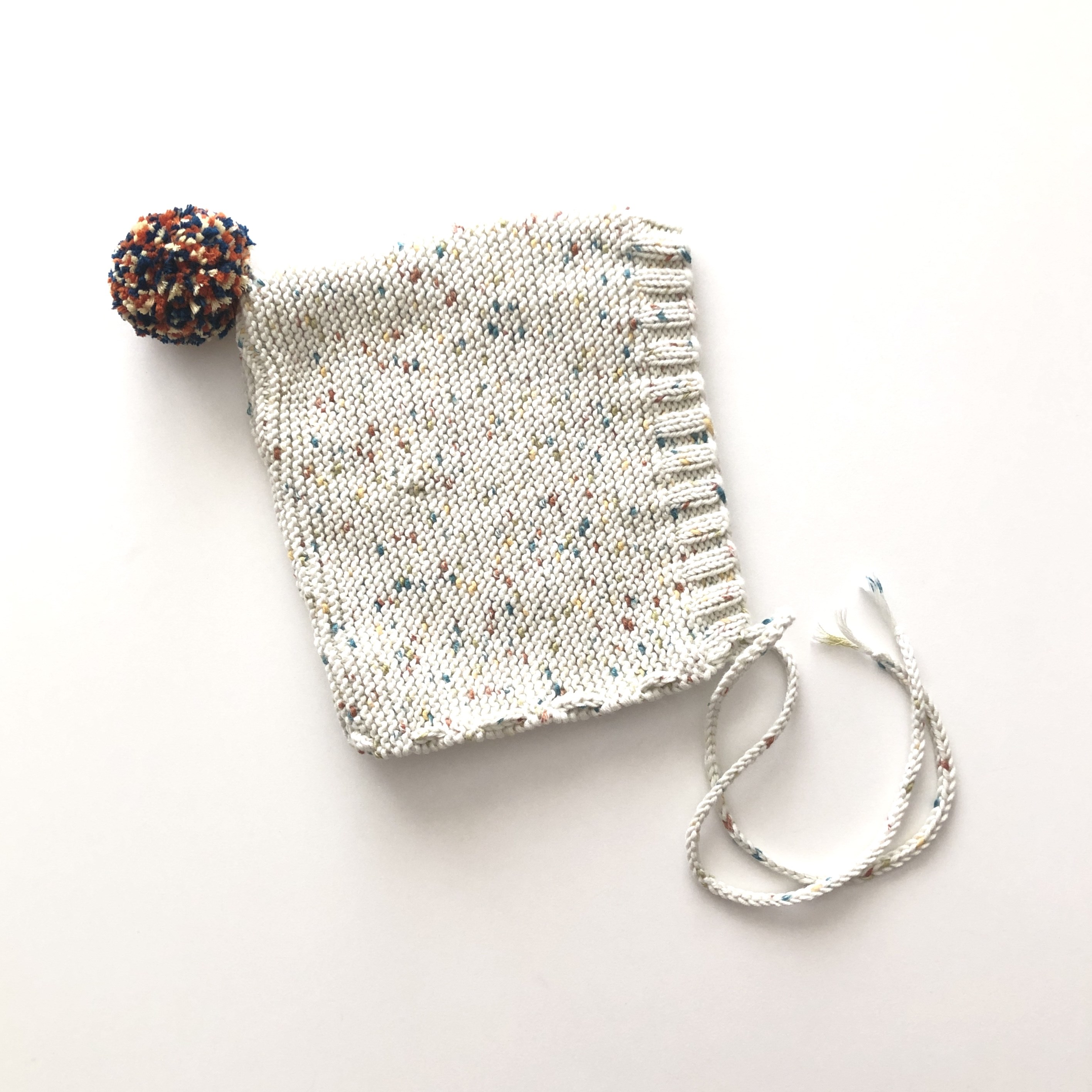 Rainbow Pompom Bonnet,  Exclusive Confetti - Four Seasons