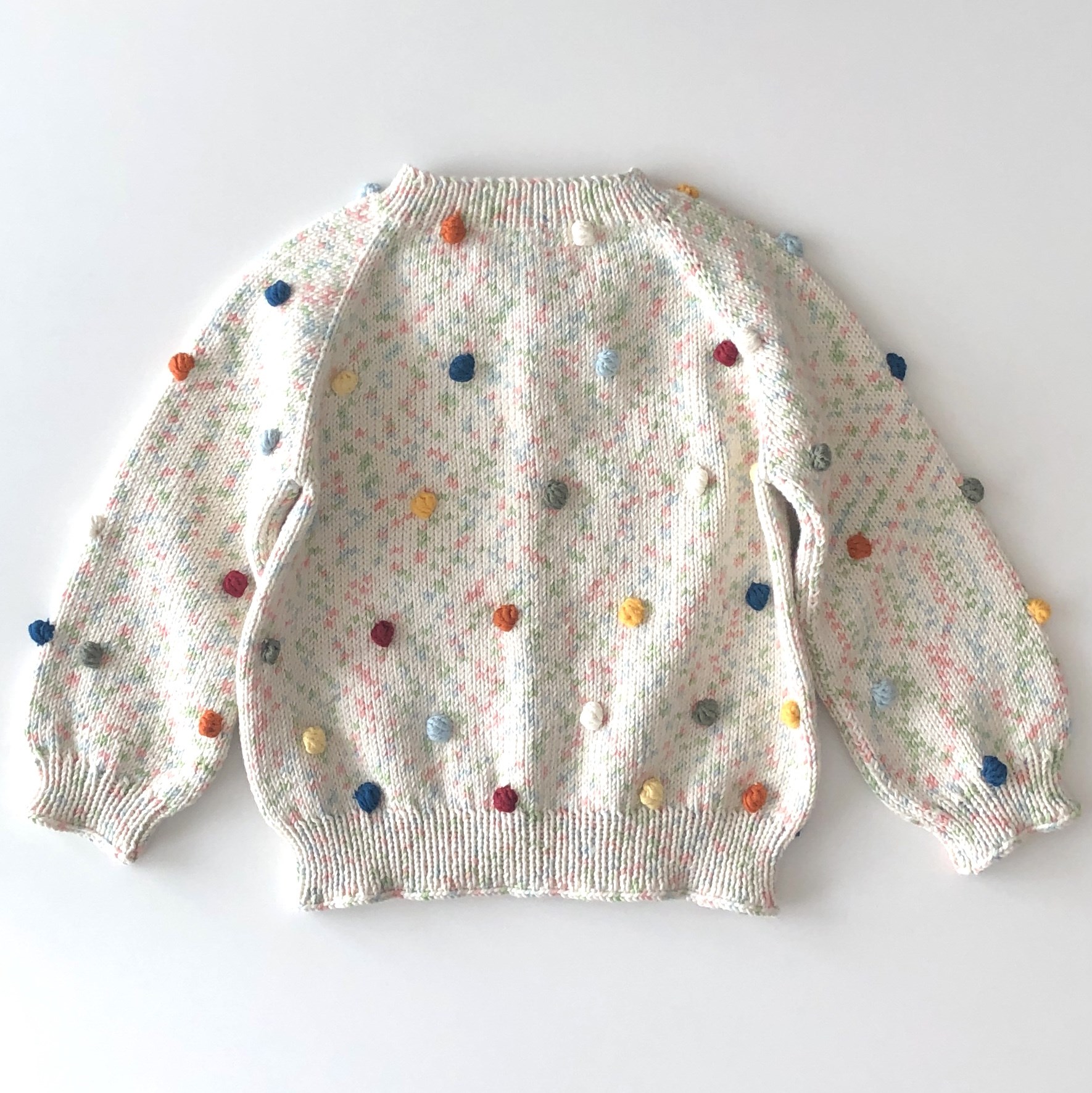 Rainbow Popcorn Cardigan,  Exclusive Confetti - Pastel rainbow × Rainbow Popcorns