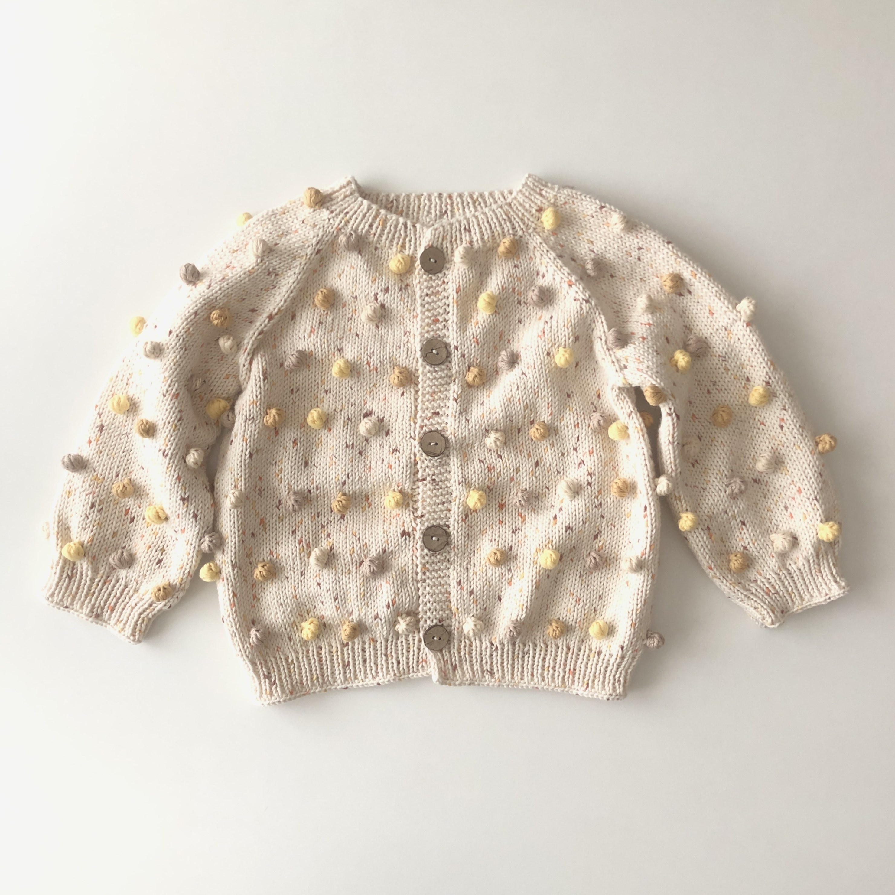 Rainbow Popcorn Cardigan,  Exclusive Confetti - Custom Color