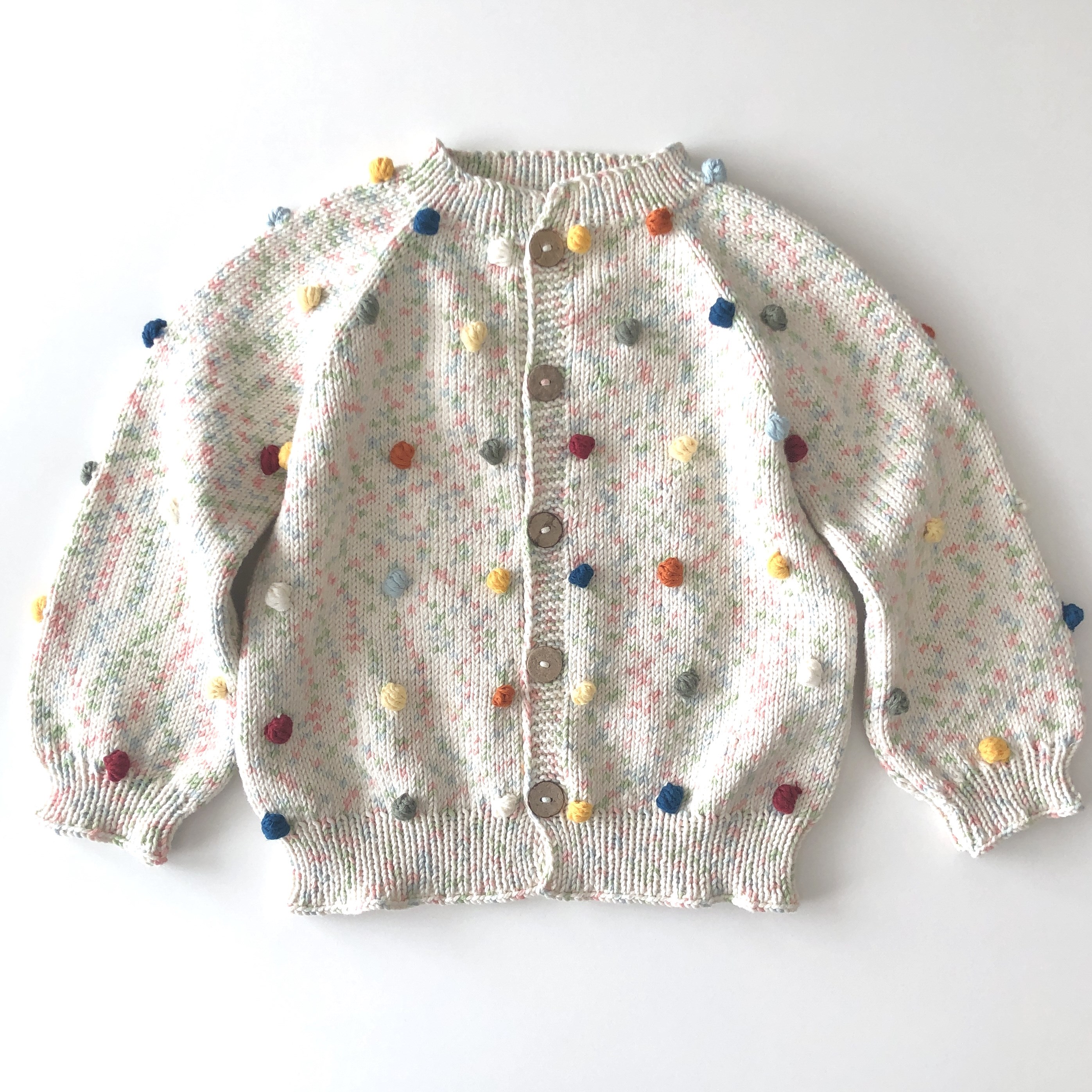 Rainbow Popcorn Cardigan,  Exclusive Confetti - Custom Color