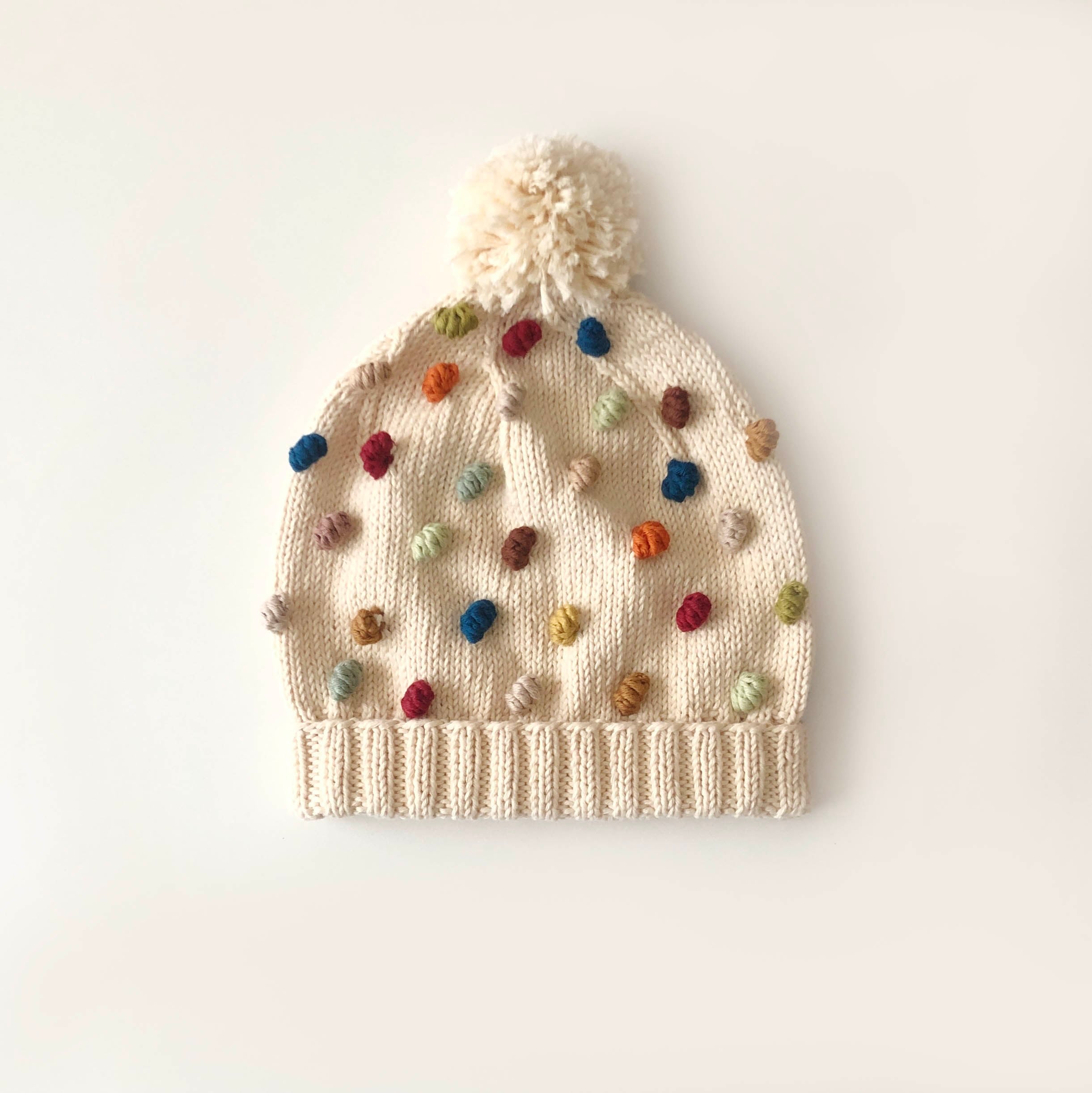 Rainbow Popcorn Vest & Beanie Set, Natural