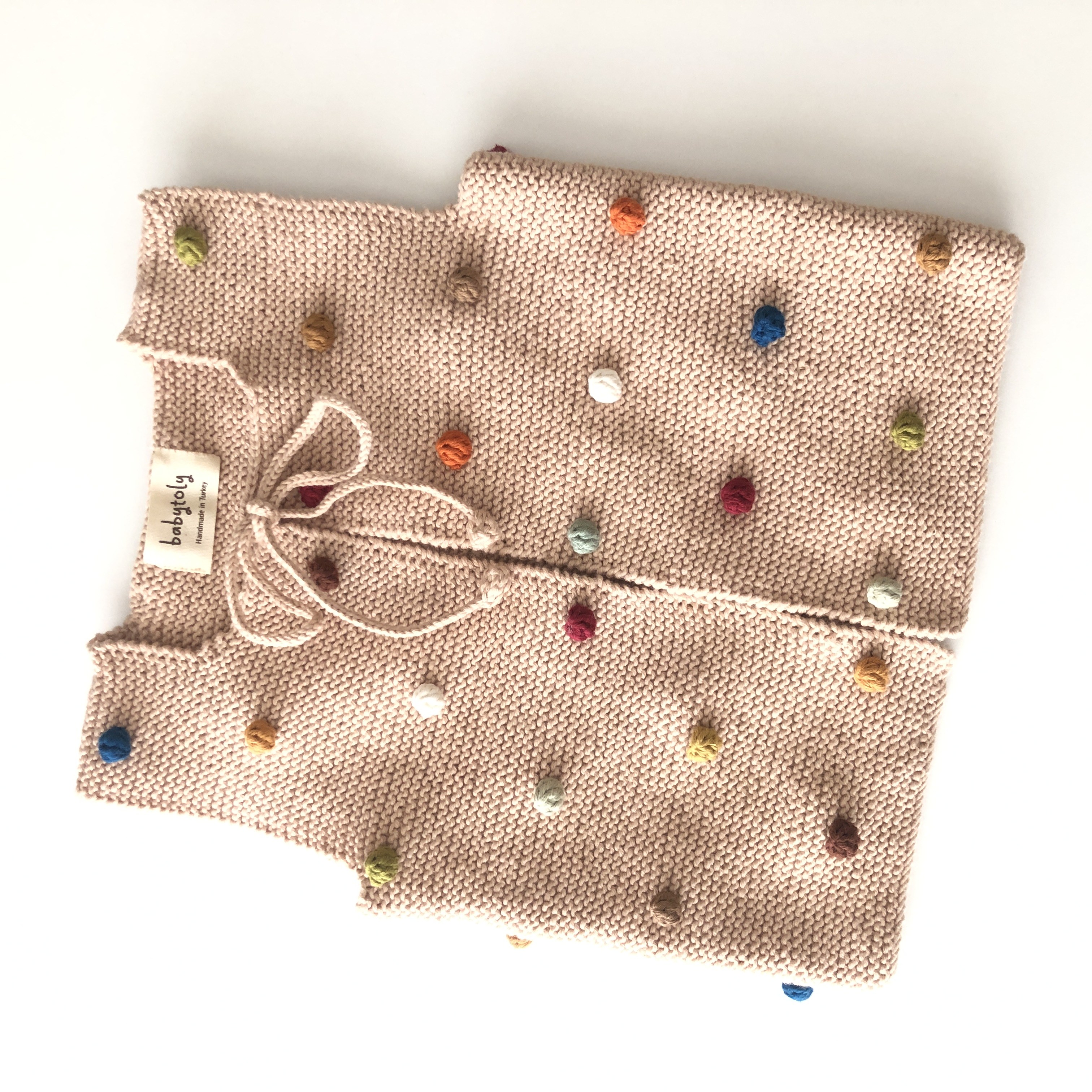 Rainbow Popcorn Vest, Ecru
