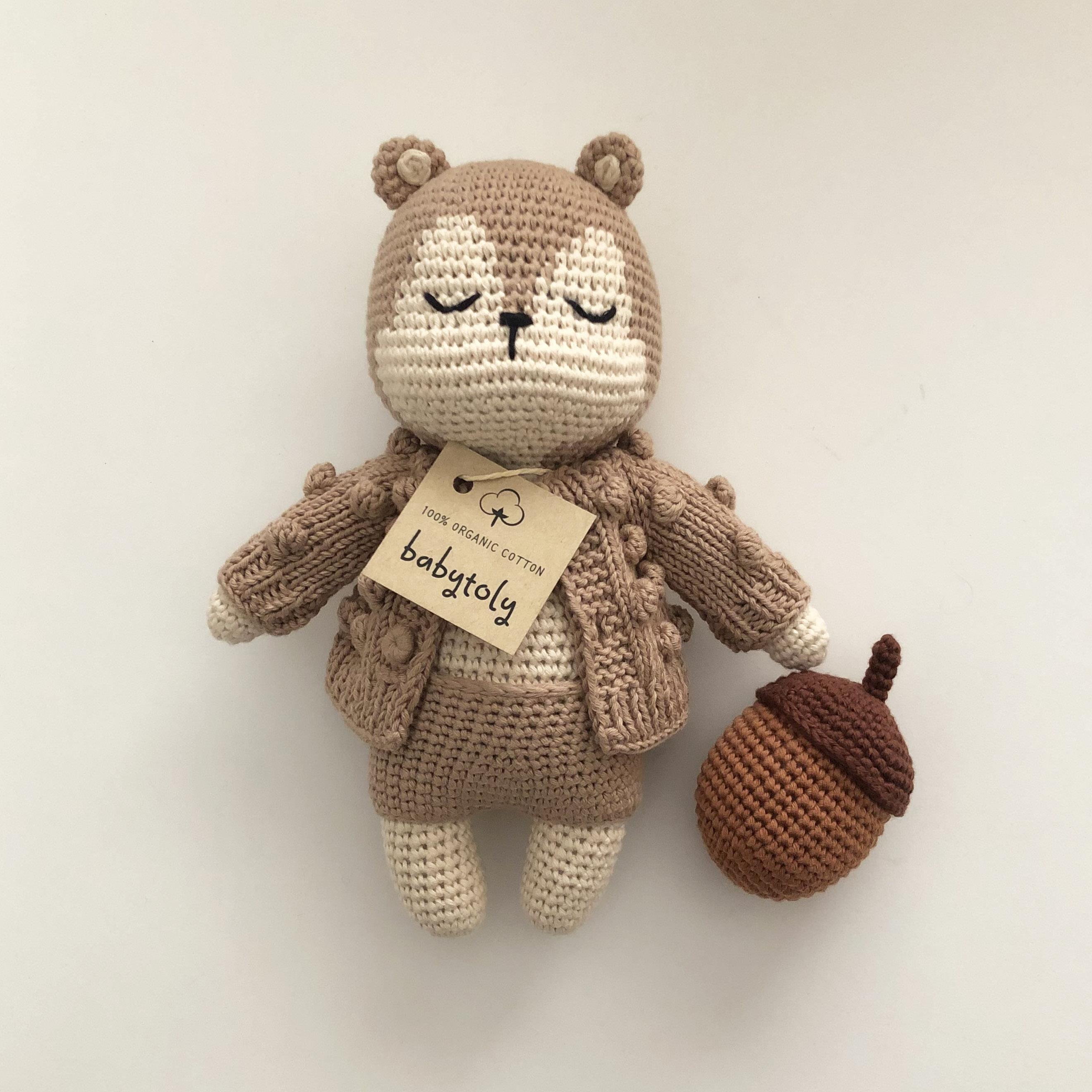 Squirrel + Acorn + Popcorn Cardigan Set, Custom Color
