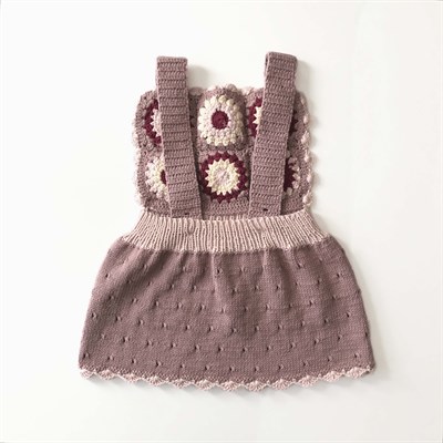 Arende Dress, Dusty rose base × Snow, Powder pink, Mulberry