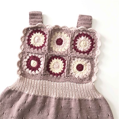 Arende Dress, Dusty rose base × Snow, Powder pink, Mulberry