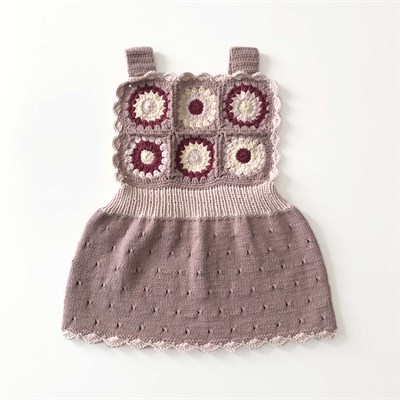 Arende Dress, Dusty rose base × Snow, Powder pink, Mulberry