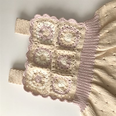Arende Dress, Natural base × Powder pink, Snow