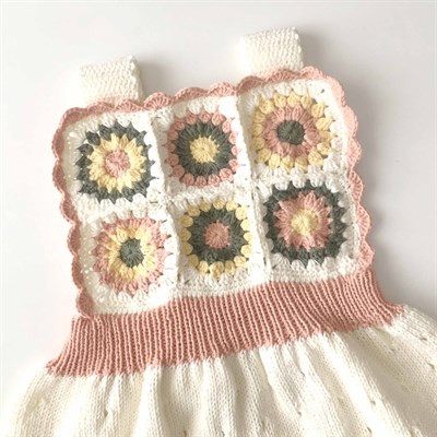 Arende Dress, Snow base × Canary, Sage, Papaya