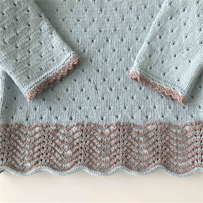 Artemis Dress Long Sleeve / 2 Color, Duck egg blue × Taupe