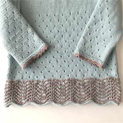 Artemis Dress Long Sleeve / 2 Color, Duck egg blue × Taupe