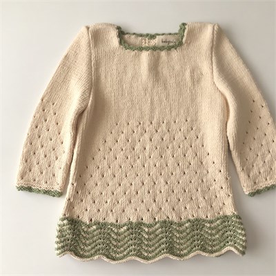 Artemis Dress Long Sleeve / 2 Color, Natural × Matcha