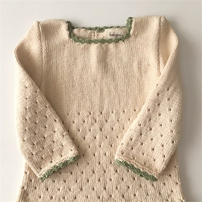 Artemis Dress Long Sleeve / 2 Color, Natural × Matcha