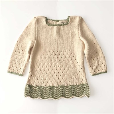 Artemis Dress Long Sleeve / 2 Color, Natural × Matcha