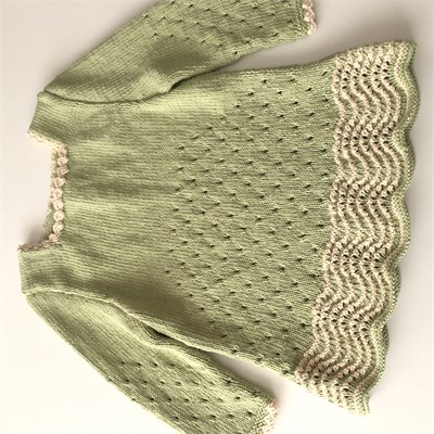 Artemis Dress Long Sleeve / 2 Color, Pistachio × Natural