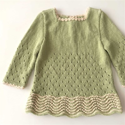 Artemis Dress Long Sleeve / 2 Color, Pistachio × Natural