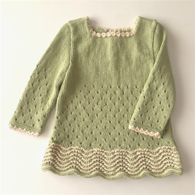 Artemis Dress Long Sleeve / 2 Color, Pistachio × Natural