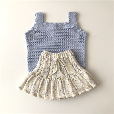 Aster Lace Top, Blue