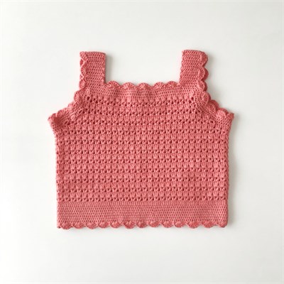 Aster Lace Top, Coral Pink