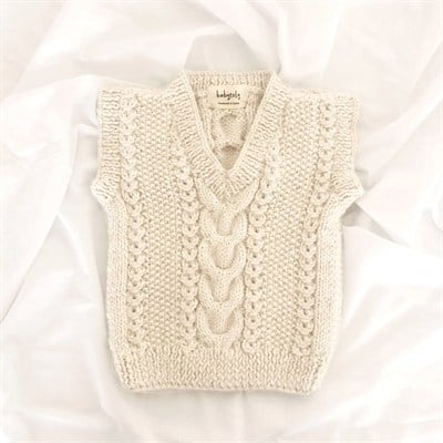 Baby Alpaca Cable Vest & Beanie Set - 100% Baby Alpaca