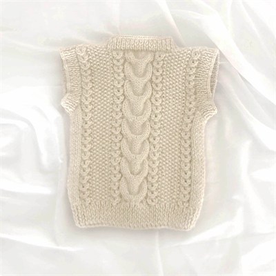Baby Alpaca Cable Vest & Beanie Set - 100% Baby Alpaca