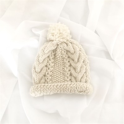 Baby Alpaca Cable Vest & Beanie Set - 100% Baby Alpaca