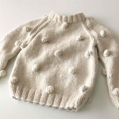 Baby Alpaca Popcorn Sweater & Beanie Set, Natural