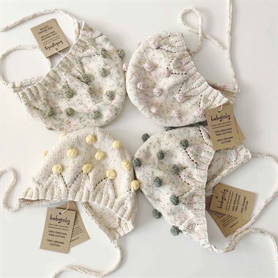 Blossom Popcorn Bonnet, Exclusive Confetti - Pastel Rainbow × Seaweed popcorns