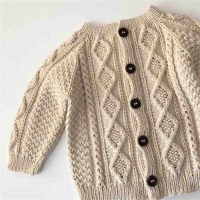 Cable Cardigan, Natural