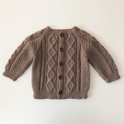 Cable Cardigan, Taupe