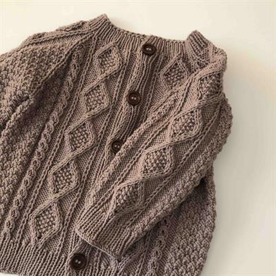 Cable Cardigan, Taupe