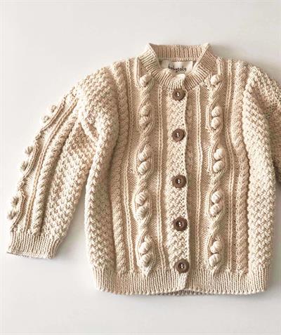 Cable Popcorn Cardigan, Custom Color
