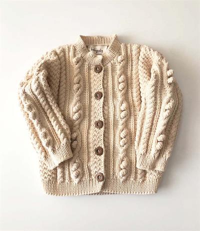 Cable Popcorn Cardigan, Custom Color